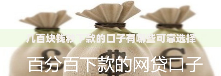 几百块钱秒下款的口子有哪些可靠选择