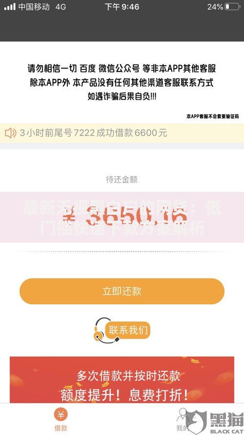 最新无视黑白户的网贷：低门槛快速下款方案解析