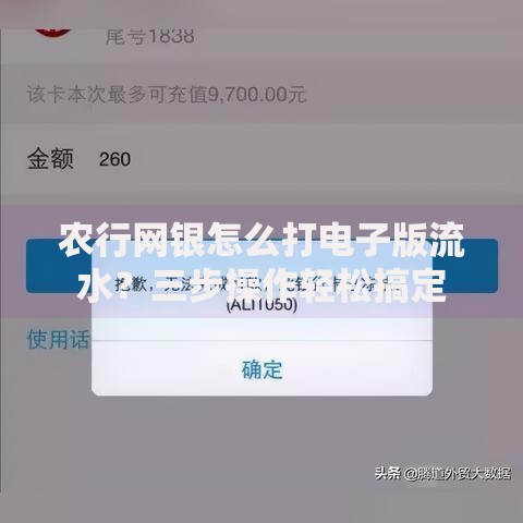 农行网银怎么打电子版流水？三步操作轻松搞定