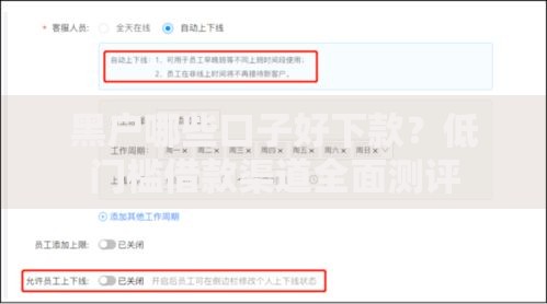 黑户哪些口子好下款？低门槛借款渠道全面测评