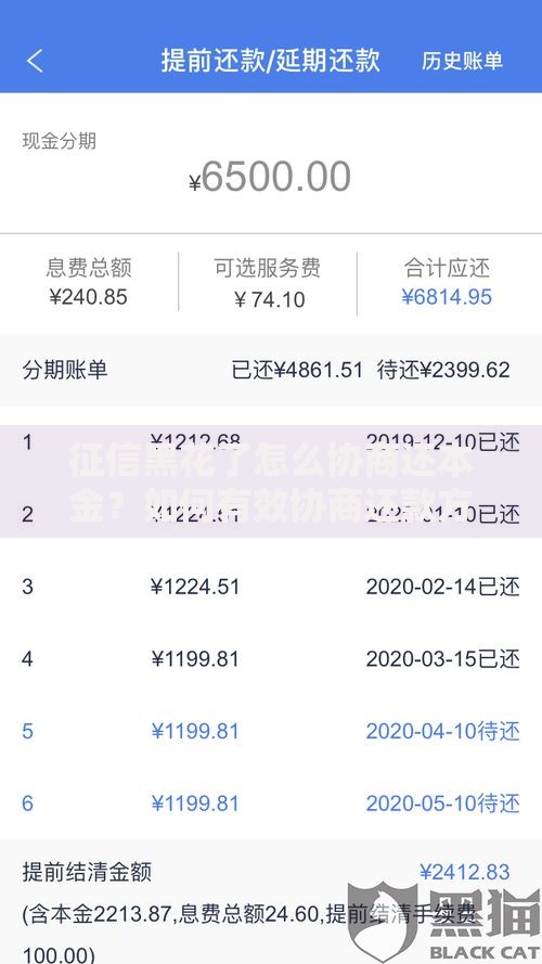 征信黑花了怎么协商还本金？如何有效协商还款方案