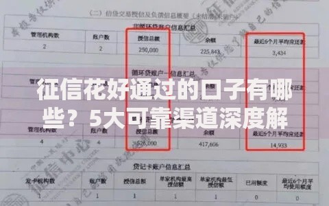 征信花好通过的口子有哪些？5大可靠渠道深度解析