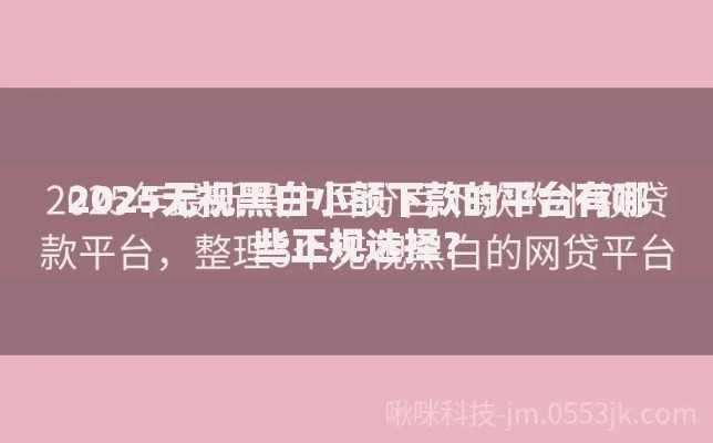 2025无视黑白小额下款的平台有哪些正规选择？