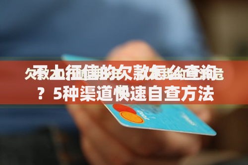 不上征信的欠款怎么查询？5种渠道快速自查方法