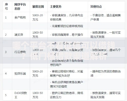 哪个平台不看征信可以借钱？低门槛借款渠道解析