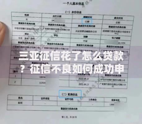 三亚征信花了怎么贷款？征信不良如何成功申请贷款