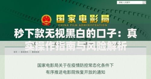 秒下款无视黑白的口子：真实操作指南与风险解析