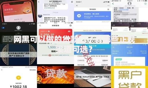 网黑可以做的贷款口子有哪些正规渠道可选？
