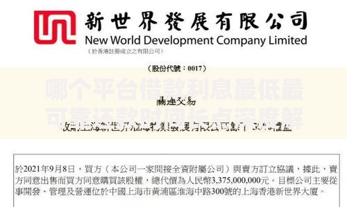 哪个平台借款利息最低最可靠还款时间长点深度解析