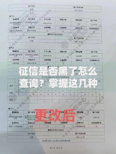 征信是否黑了怎么查询？掌握这几种方法快速自查征信状态