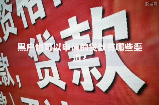 黑户也可以申请的贷款有哪些渠道？