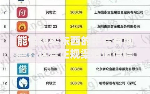 能借钱买东西的平台有哪些？这些正规渠道值得信赖！