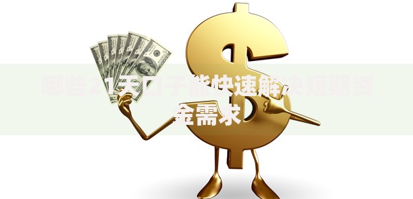 哪些21天口子能快速解决短期资金需求