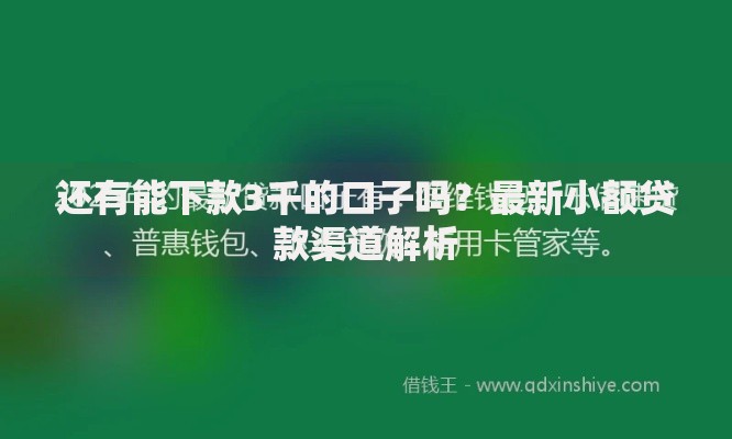 还有能下款3千的口子吗？最新小额贷款渠道解析