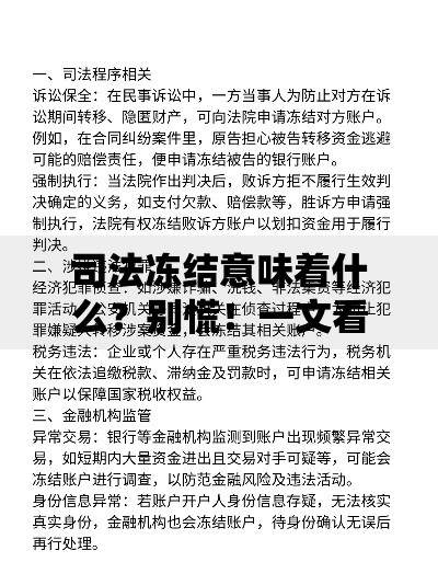 司法冻结意味着什么？别慌！一文看懂账户被锁后的应对方法