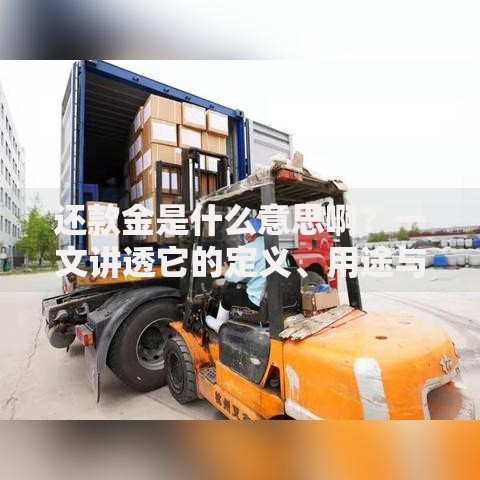 还款金是什么意思啊？一文讲透它的定义、用途与注意事项
