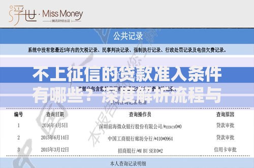 不上征信的贷款准入条件有哪些？深度解析流程与风险