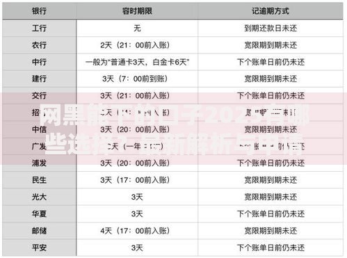网黑能下的口子2025有哪些选择？最新解析与申请攻略