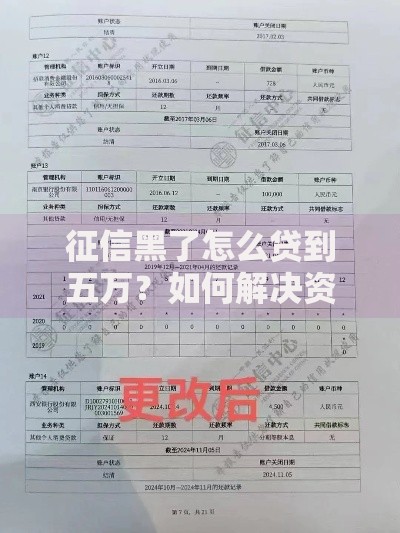 征信黑了怎么贷到五万？如何解决资金需求