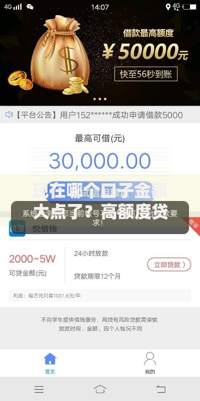 现在哪个口子金额大点了？高额度贷款平台最新解析