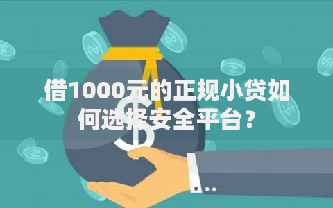 借1000元的正规小贷如何选择安全平台？