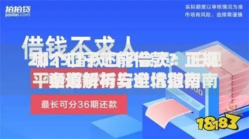 哪个口子还能借款？正规渠道解析与避坑指南