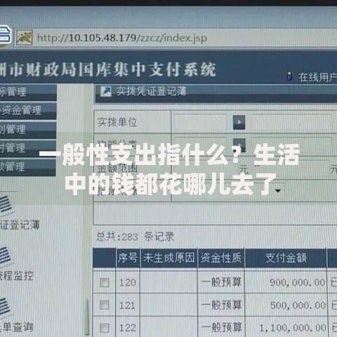 一般性支出指什么？生活中的钱都花哪儿去了