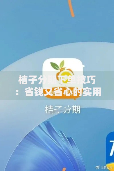 桔子分期下单技巧:省钱又省心的实用攻略 桔子分期下单技巧:省钱又省心的实用攻略
