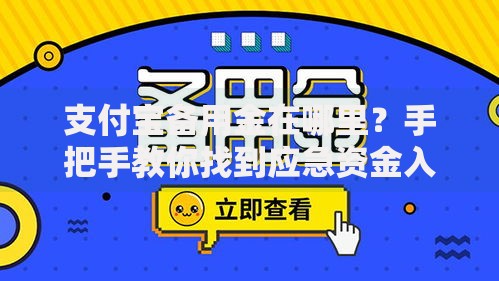 支付宝备用金在哪里?手把手教你找到应急资金入口 支付宝备用金在哪里?手把手教你找到应急资金入口