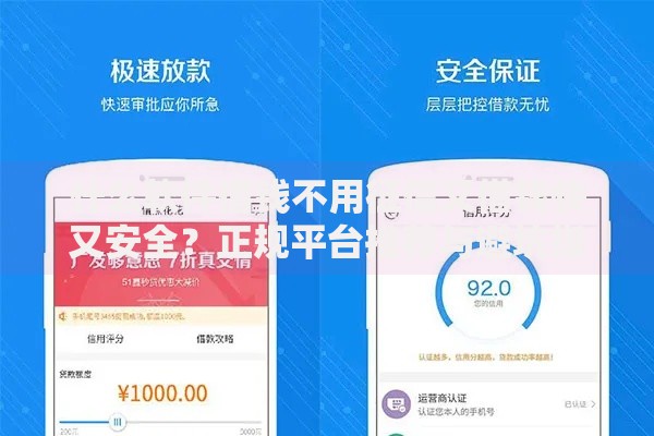 什么软件借钱不用征信又借钱快又安全？正规平台推荐与避坑指南