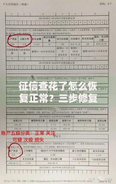 征信查花了怎么恢复正常？三步修复征信顺利申请贷款
