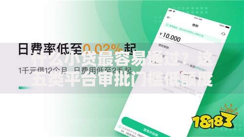 什么小贷最容易通过？这五类平台审批门槛低额度高