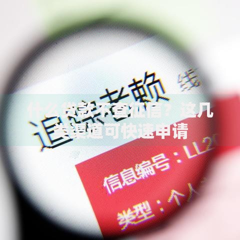 什么贷款不查征信？这几类渠道可快速申请