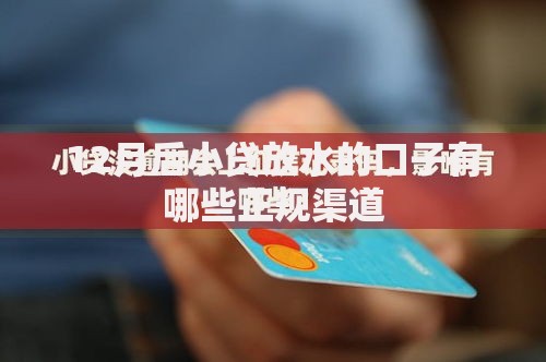 12月后小贷放水的口子有哪些正规渠道