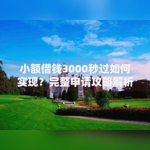 小额借钱3000秒过如何实现？完整申请攻略解析