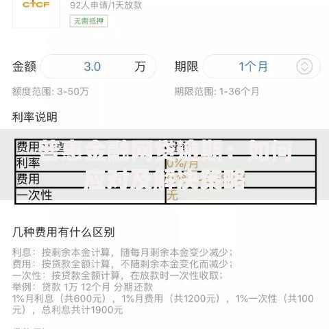 普惠金融网贷逾期：如何应对及解决策略
