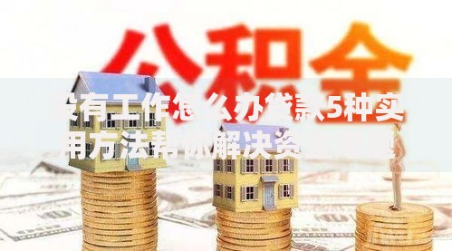 没有工作怎么办贷款5种实用方法帮你解决资金难题