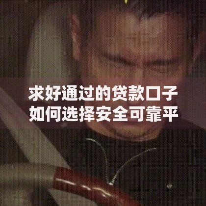 求好通过的贷款口子如何选择安全可靠平台