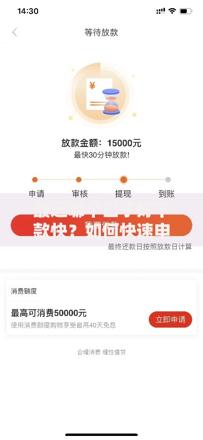 最近哪个口子好下款快？如何快速申请低息贷款