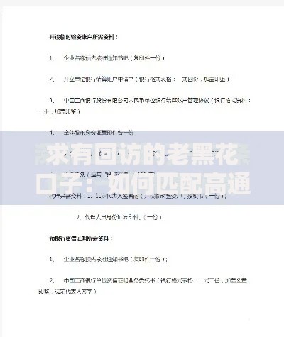 求有回访的老黑花口子：如何匹配高通过率贷款渠道？