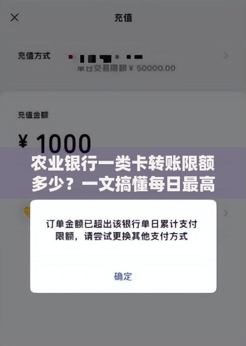 农业银行一类卡转账限额多少？一文搞懂每日最高转账额度