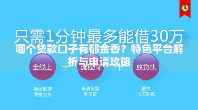 哪个贷款口子有郁金香？特色平台解析与申请攻略