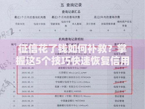 征信花了钱如何补救?掌握这5个技巧快速恢复信用申请贷款 征信花了钱如何补救?掌握这5个技巧快速恢复信用申请贷款