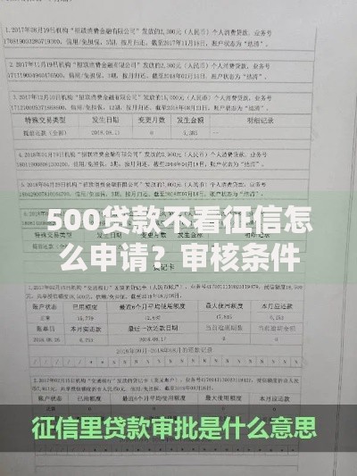 500贷款不看征信怎么申请？审核条件与流程全解析