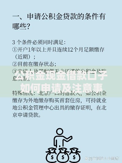 公积金现金借款口子如何申请及注意事项全解析