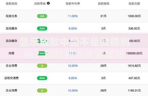 显示放款中是不是就能到账？放款到账关键解析