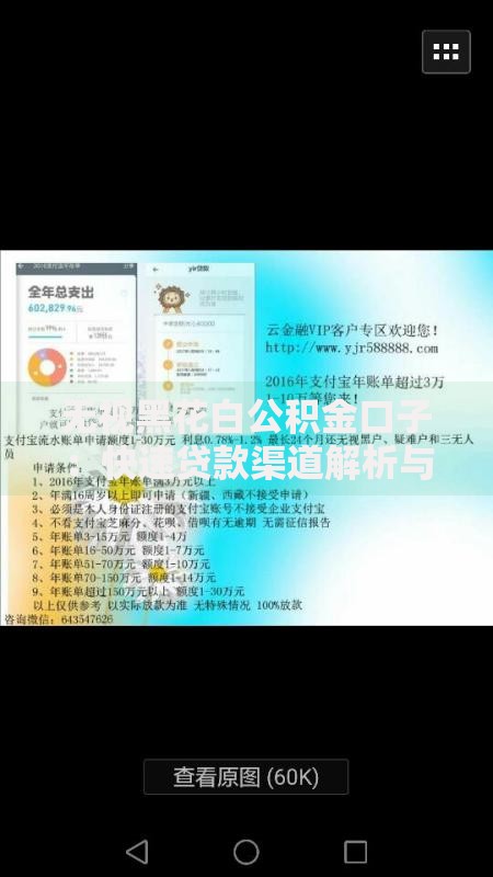 无视黑花白公积金口子：快速贷款渠道解析与申请攻略