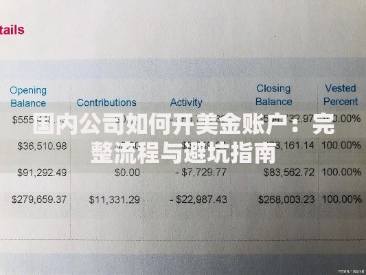 国内公司如何开美金账户：完整流程与避坑指南