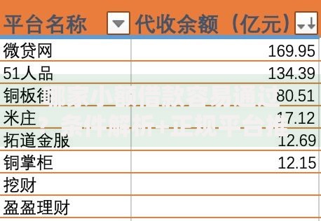 哪家小额借款容易通过？条件解析+正规平台推荐