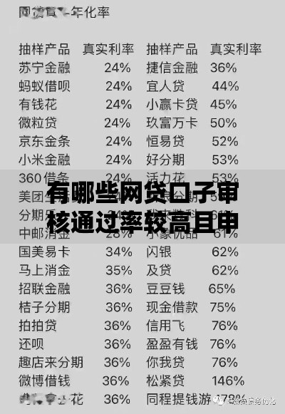 有哪些网贷口子审核通过率较高且申请门槛低